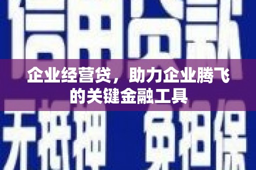 尉氏企业经营贷，助力企业腾飞的关键金融工具