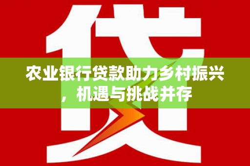 尉氏农业银行贷款助力乡村振兴，机遇与挑战并存