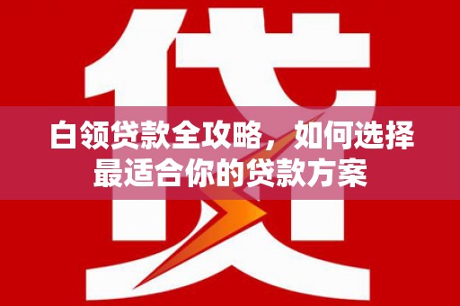 尉氏白领贷款全攻略，如何选择最适合你的贷款方案